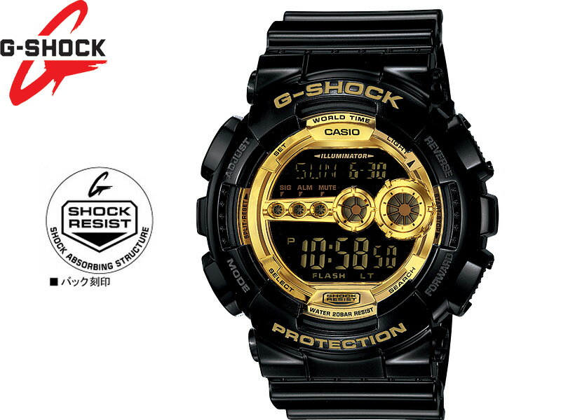 G-SHOCK G SHOCK GSHOCK ジーショック CASIO カシオ Black Gold Series GD-100GB-1JF ブラック ゴールドシリーズ 3263 ギフト 腕時計 防水 Gショック