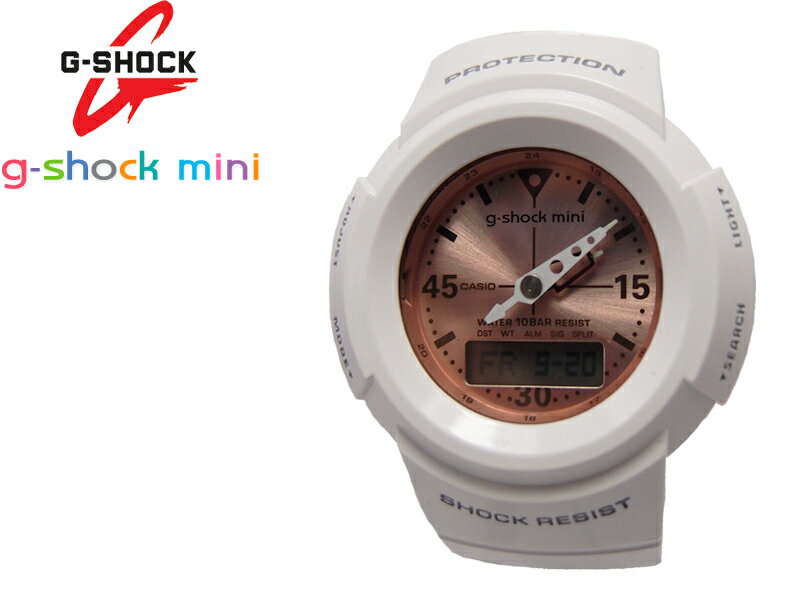 Gショックミニ G-SHOCK G SHOCK ジーショック 女 子供mini ミニ CASIO カシオ アナデジ アナログ デジタル GMN-500-7B2JR ショップ限定品 限定クリスマス プレゼント ギフト 白 ピンクゴールド 腕時計 メーカー 保証付き 5416