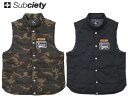 SUBCIETY サブサエティ ベスト 中綿ダウンベスト ワークベスト EMBLEM VEST SBF7153 トップス 上着 秋物 冬物 アウター オーリー サムライ SAMURAI OLLIE ストリート スト系 送料無料 その1