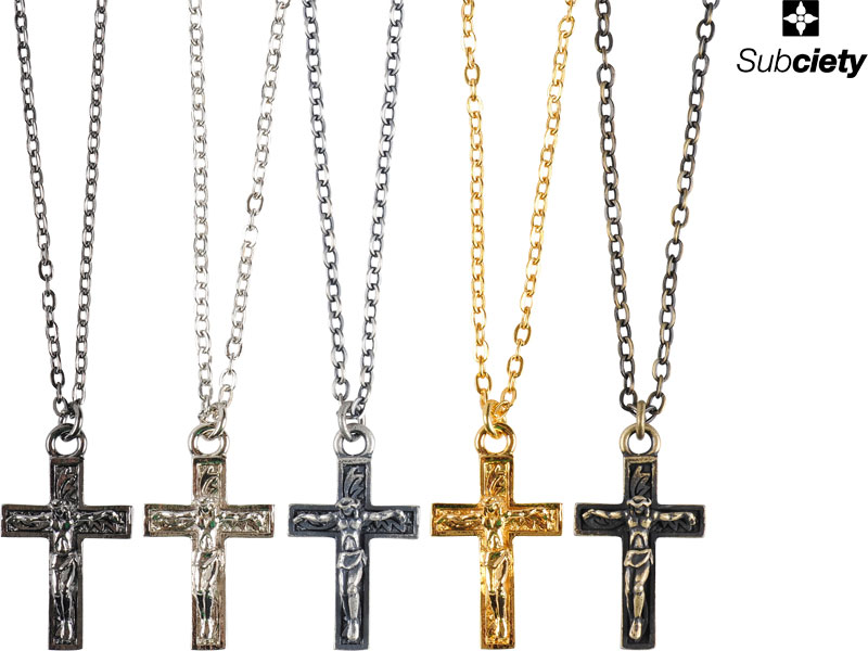 サブサエティー Subciety サブサエティー ネックレス チェーン アクセサリー 十字架 SBA2532 SZA206 10155 METAL NECKLACE -JESUS- メール便対応