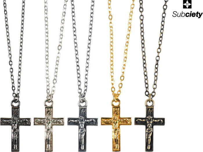 【Subciety サブサエティー】 ネックレス チェーン アクセサリー 十字架 SBA2532 SZA206 10155 METAL NECKLACE -JESUS- メール便対応