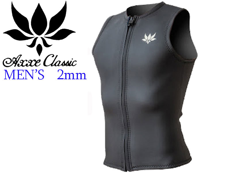 【即納】AXXE CLASSIC アックスクラシック メンズ MENS 男 M ML MLB L LB vest ベスト 2mm ノースリーブFRONT ZIP フロントジップ ラバー ウェットスーツ サーフフィン SURF