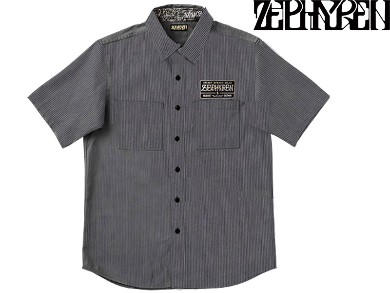 ZEPHYREN ゼファレン EMBLEM SHIRT S/S 半袖 シャツ ボタンシャツ トップス ストリート ファッション ZEF1011
