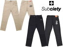 Subciety サブサエティ ワークパンツ WORK PANTS -CLASSIC-EMBROIDERY SBB8443 パンツ ボトムス チノパン 送料無料 BLACK/PRAYING HANDS