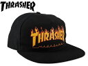 Thrasher スラッシャー キャップ Flame logo structured snapback 133283CAP スナップバックキャップ 帽子 SKATE スケートボード スケボー