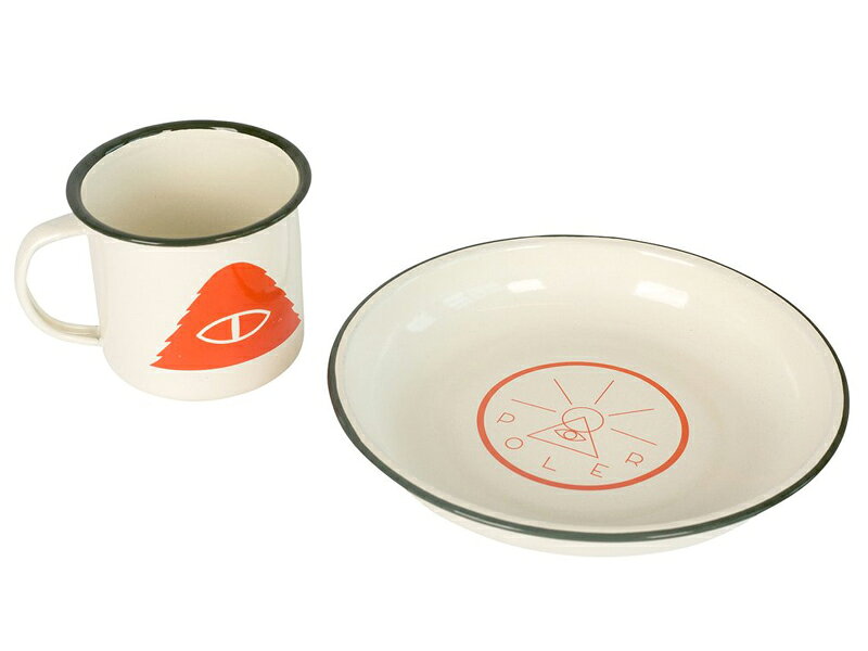 POLER ポーラー GOLDEN CIRCLE ENAMEL PLATE 714072 トレイ 皿 アウトドア ペット ...