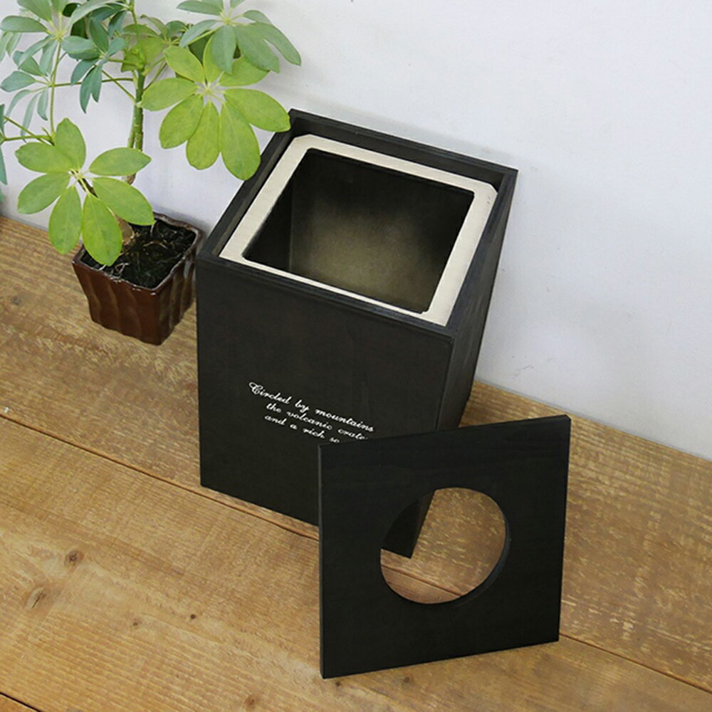 BREA ゴミ箱 7L おしゃれ ブラック ふた付き ダストボックス シンプル 男前インテリア モノトーン 木製 ブルックリン 3