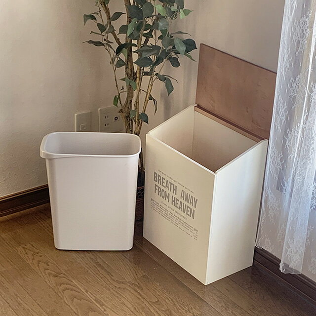 ふた付き 木製ゴミ箱 ダストボックス おしゃれ 20L用 ツートンカラー [3]