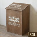 ゴミ箱 おしゃれ 蓋つき 木製 ダストボックス 30L用 ダークブラウン 日本製 BREAブレア