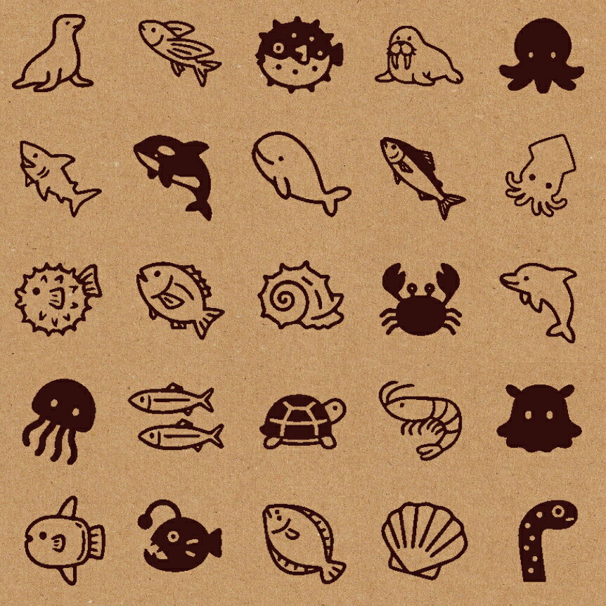 ●お名前はんこ●【動物・海の生き物バージョン】 楽天市場】海の生き物 スタンプの通販 ○お名前はんこ○【動物・海の