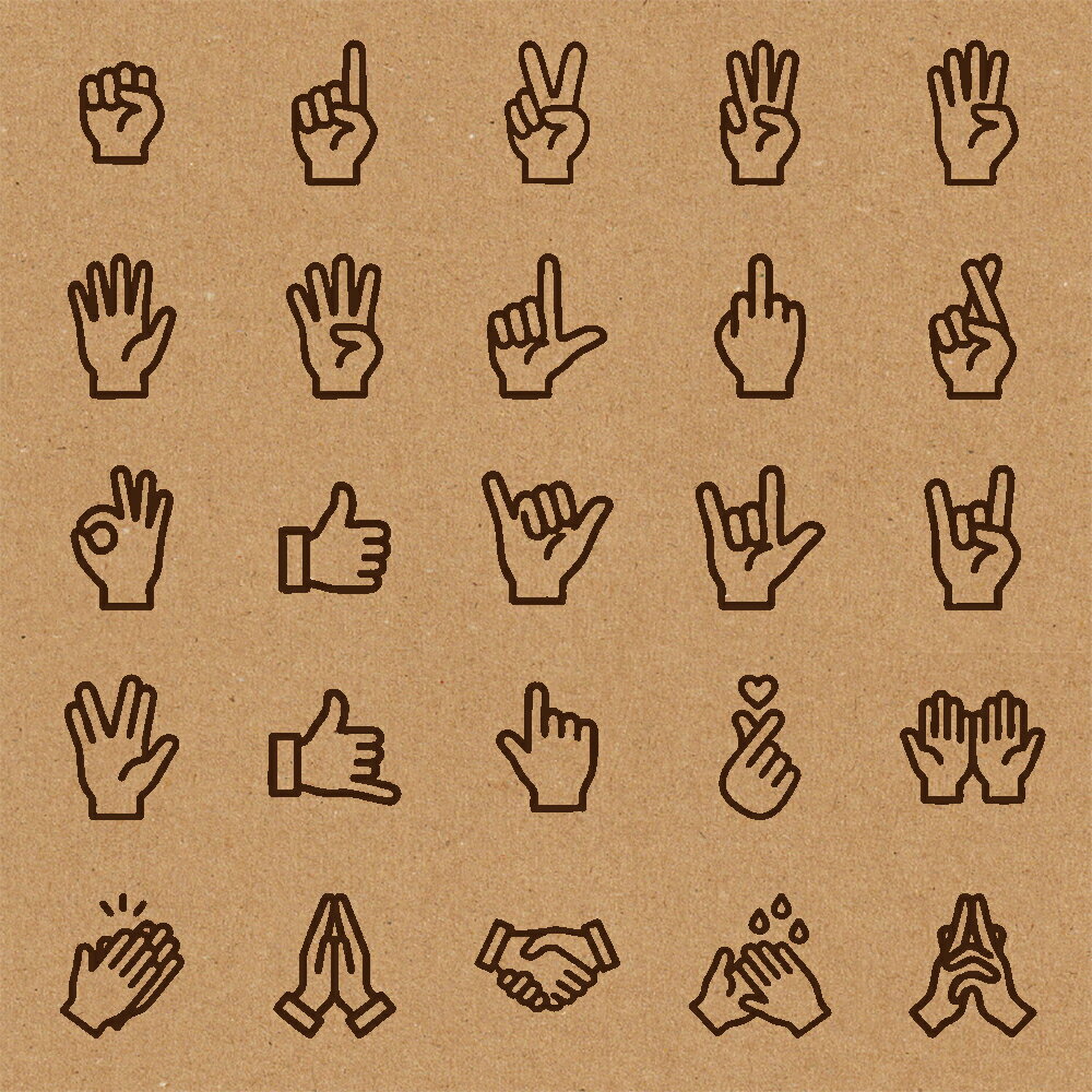 スタンプ 手帳 カレンダー用 1cm角 1.5cm角 2cm角 (ハンドサイン) ノート ハンコ おしゃれ バレットジャーナル BREAブレア