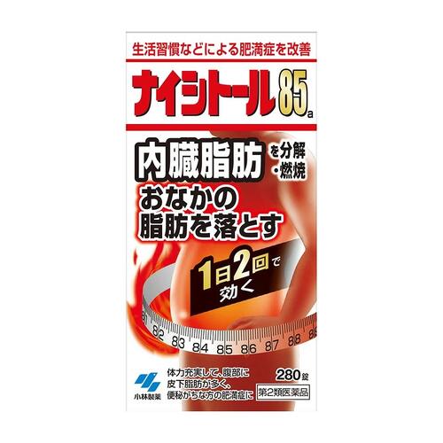 【製品特徴】 このお薬は、体に脂肪がつきすぎた、いわゆる脂肪太りで、特におなかに脂肪がたまりやすい方、便秘がちな方に適しています ・漢方処方（防風通聖散）から抽出したエキスを、乾燥して錠剤に仕上げたお薬です ・脂肪の分解・燃焼を促し、肥満症の改善に効果があります ・1日2回の服用で気になるおなかの脂肪を落とします 【効能・効果】 体力充実して、腹部に皮下脂肪が多く、便秘がちなものの次の諸症： 肥満症、高血圧や肥満に伴う動悸・肩こり・のぼせ・むくみ・便秘、蓄膿症（副鼻腔炎）、湿疹・皮ふ炎、ふきでもの（にきび） 【用法・用量】 次の量を食前又は食間に水又はお湯で服用してください 年齢 1回量 　　　服用回数 大人（15才以上） 5錠 1日2回 15才未満 　　　× 服用しないこと 【用法・用量に関連する注意】 (1)定められた用法・用量を厳守すること (2)吸湿しやすいため、服用のつどキャップ（50錠はチャック）をしっかりしめること ・食間とは「食事と食事の間」を意味し、食後約2～3時間のことをいいます 【使用上の注意】 してはいけないこと（守らないと現在の症状が悪化したり、副作用が起こりやすくなる） 1．本剤を服用している間は、次の医薬品を服用しないこと 他の瀉下薬（下剤） 2．授乳中の人は本剤を服用しないか、本剤を服用する場合は授乳をさけること 【相談すること】 1．次の人は服用前に医師、薬剤師又は登録販売者に相談すること （1）医師の治療を受けている人 （2）妊婦又は妊娠していると思われる人 （3）体の虚弱な人(体力の衰えている人、体の弱い人) （4）胃腸が弱く下痢しやすい人 （5）発汗傾向の著しい人 （6）高齢者 （7）今までに薬などにより発疹・発赤、かゆみ等を起こしたことがある人 （8）次の症状のある人 むくみ、排尿困難 （9）次の診断を受けた人 高血圧、心臓病、腎臓病、甲状腺機能障害 2．服用後、次の症状があらわれた場合は副作用の可能性があるので、直ちに服用を中止し、製品の添付文書（50錠はパッケージ）を持って医師、薬剤師又は登録販売者に相談すること 関係部位 症状 皮ふ 発疹・発赤、かゆみ 消化器 吐き気・嘔吐、食欲不振、胃部不快感、腹部膨満、はげしい腹痛を伴う下痢、腹痛 精神神経系 めまい その他 発汗、動悸、むくみ、頭痛 まれに重篤な症状が起こることがある。その場合は直ちに医師の診療を受けること 3．服用後、次の症状があらわれることがあるので、このような症状の持続又は増強が見られた場合には、服用を中止し、製品の添付文書（50錠はパッケージ）を持って医師、薬剤師又は登録販売者に相談すること：下痢、便秘 4．1ヶ月位（便秘に服用する場合には1週間位）服用しても症状がよくならない場合は服用を中止し、製品の添付文書（50錠はパッケージ）を持って医師、薬剤師又は登録販売者に相談すること 5．長期連用する場合には、医師、薬剤師又は登録販売者に相談すること 【成分・分量】 成分(1日量：10錠中) 　　　　分量 防風通聖散エキス（50％量） 2.5g トウキ 　　　　　　　　　　　　0.60g シャクヤク 　　　　　　　　0.60g センキュウ 　　　　　　　　0.60g サンシシ 　　　　　　　　0.60g レンギョウ 　　　　　　　　0.60g ハッカ 　　　　　　　　　　　　0.60g ショウキョウ 　　　　　　　　0.15g ケイガイ 　　　　　　　　0.60g ボウフウ 　　　　　　　　0.60g マオウ 　　　　　　　　　　　　0.60g ダイオウ 　　　　　　　　0.75g ボウショウ 　　　　　　　　0.75g ビャクジュツ 　　　　　　　　1.00g キキョウ 　　　　　　　　1.00g オウゴン 　　　　　　　　1.00g カンゾウ 　　　　　　　　1.00g セッコウ 　　　　　　　　1.00g カッセキ 　　　　　　　　1.50g より抽出 添加物として、無水ケイ酸、ケイ酸Al、CMC-Ca、ステアリン酸Mg、トウモロコシデンプンを含有する ・本剤は天然物（生薬）を用いているため、錠剤の色が多少異なることがあります 【保管及び取扱い上の注意】 (1)直射日光の当たらない湿気の少ない涼しい所に密栓して（50錠はチャックをしっかりしめて）保管すること (2)小児の手の届かない所に保管すること (3)他の容器に入れ替えないこと（誤用の原因になったり品質が変わる） (4)本剤をぬれた手で扱わないこと (5)140錠・280錠のビンの中の詰め物は輸送時の破損防止用なので開封時に捨てること 【発売元】 小林製薬株式会社 〒541-0045　大阪府中央区道修町4-4-10 お客様相談室0120-5884-01（9時～17時・土日祝を除く） 【広告文責】 ウレシン薬店