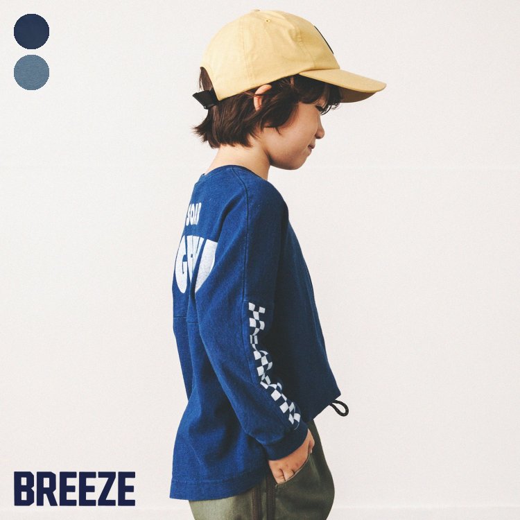 ★SALE_30%OFF★WEB限定インディゴTシャツ ▽▽ 男の子 女の子 BREEZE ブリーズ 子供服 キッズ ベビー 長袖Tシャツ ロンT バックプリント ロゴ トップス 秋 秋物 エフオー FO △△ j406932_サービス不可…［キャンセル/別注文同梱/返品/内容変更］