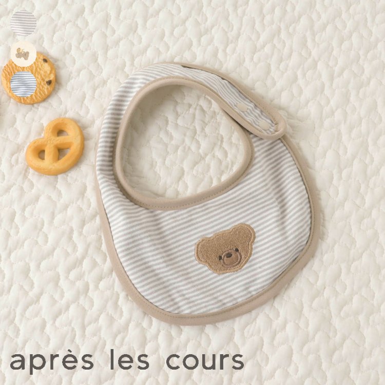 tiny_bear_ボーダー・総柄スタイ ▽▽ 男の子 女の子 apreslescours アプレレクール 子供服 キッズ ベビー スタイ よだれかけ エプロン タイニーベア くま おそろい 秋 秋物 新作 エフオー FO △△ v443902