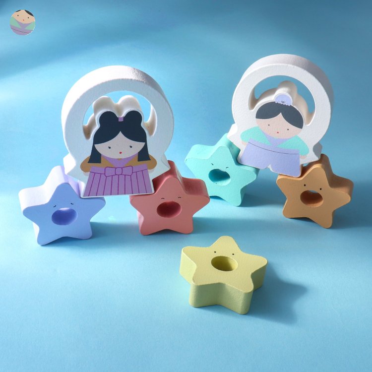【10%OFFクーポン】【SALE_50%OFF】【F.O.TOYBOX】木製 七夕積み木 おり姫とひこ星 ▽▽ 男の子 女の子 子供服 キッズ ベビー 玩具 ...