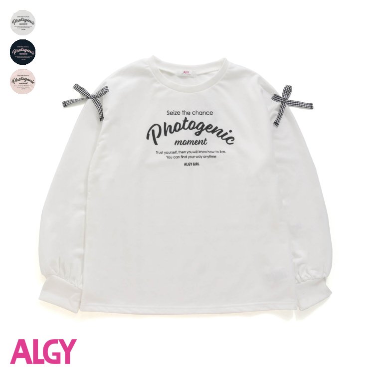 ★SALE_20%OFF_新規★りぼん付きロンT ▽▽ 女の子 ALGY アルジー 子供服 キッズ ベビー 長袖Tシャツ ロンT 長袖 Tシャツ トップス 通学 春 春物 エフオー FO △△ g106923_サービス不可…［キャンセル/別注文同梱/返品/内容変更］のサムネイル