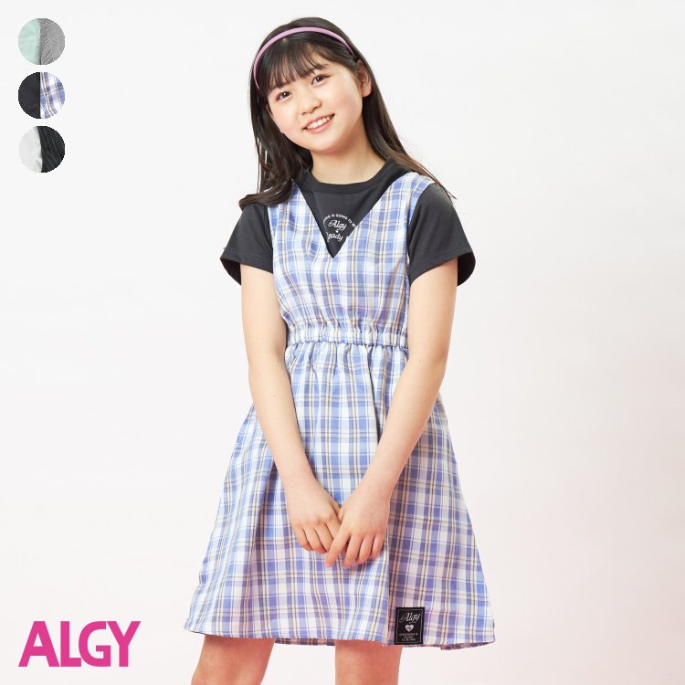 【CP】★SALE_29%OFF★ギャザーワンピ＆Tセット ▽▽ 女の子 ALGY アルジー 子供服 キッズ ベビー ワンピース ジャンパースカート 半袖Tシャツ セットアップ 通学 夏 夏物 エフオー FO △△ g217933_サービス不可…［キャンセル/別注文同梱/返品/内容変更］のサムネイル