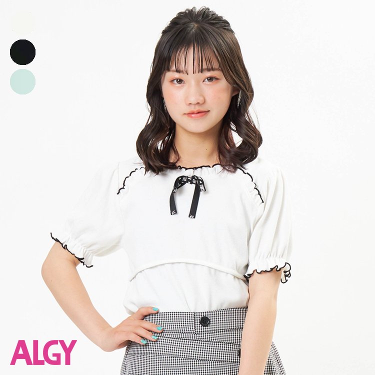 【CP】ビスチェドッキング風T ▽▽ 女の子 ALGY アルジー 子供服 キッズ ベビー 半袖Tシャツ トップス 通学 夏 夏物 新作 エフオー FO △△ g307903のサムネイル