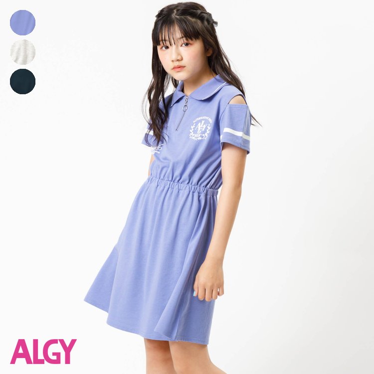 【CP】ハーフジップワンピ ▽▽ 女の子 ALGY アルジー 子供服 キッズ ベビー ワンピース 半袖 通学 夏 夏物 新作 エフオー FO △△ g317993のサムネイル