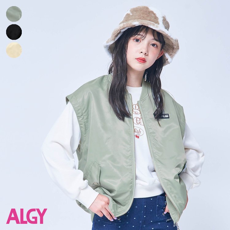 2WAY_MA-1 ▽▽ 女の子 ALGY アルジー 子供服 ブランド ブランド キッズ ベビー アウター ジャンパー ジャケット ブルゾン かわいい 秋服 秋 秋物 エフオー FO △△ g402013のサムネイル
