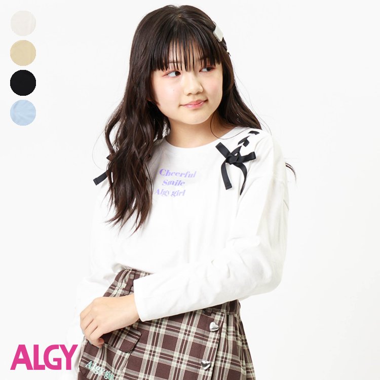 レースアップロンT ▽▽ 女の子 ALGY アルジー 子供服 ブランド キッズ ベビー 長袖Tシャツ ロンT トップス 通学 秋 秋物 エフオー FO △△ g406923のサムネイル