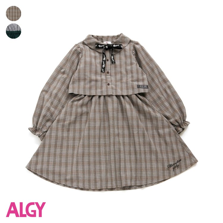 タンタケブラウス＆ワンピセット ▽▽ 女の子 ALGY アルジー 子供服 ブランド キッズ ベビー ワンピース 長袖 通学 秋服 秋 秋物 新作 エフオー FO △△ g417053のサムネイル