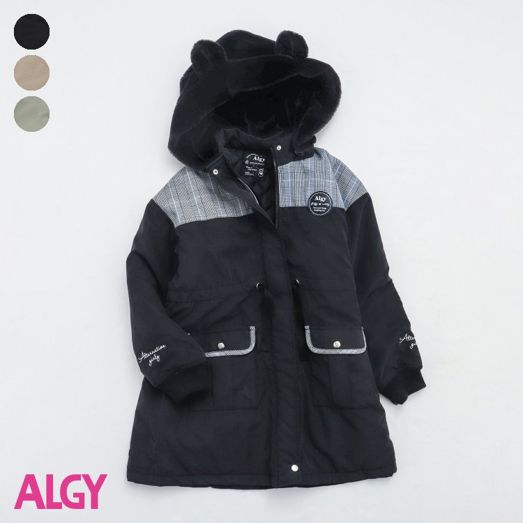【新作】くまみみフードモッズコート ▽▽ ALGY アルジー 子供服 ブランド キッズ ベビー コート アウター ブルゾン ジャケット 冬 冬物 冬服 エフオー FO △△ g501013のサムネイル