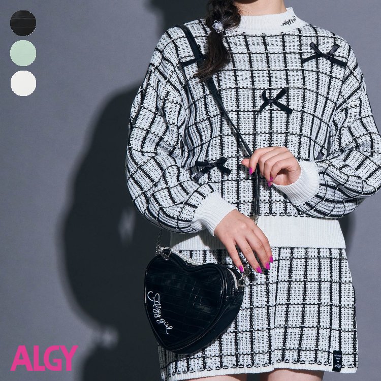 ハート型ショルダー ▽▽ 女の子 ALGY アルジー 子供服 ブランド キッズ ベビー バッグ ショルダー ポシェット 通園 通学 遠足 おしゃれ かわいい 冬服 冬 冬物 エフオー FO △△ g566013のサムネイル