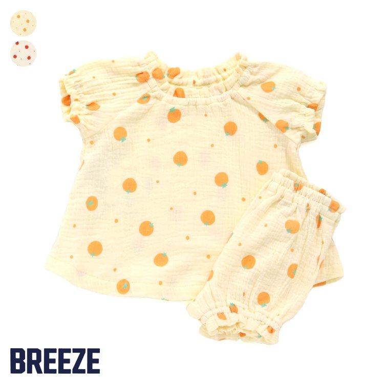 ★SALE_40%OFF_再値下げ★トマト総柄ガーゼセットアップ ▽▽ 女の子 BREEZE ブリーズ 子供服 キッズ ベビー スーツ 半袖 ハーフパンツ 夏 夏物 エフオー FO △△ j236053_サービス不可…［キャンセル/別注文同梱/返品/内容変更］のサムネイル