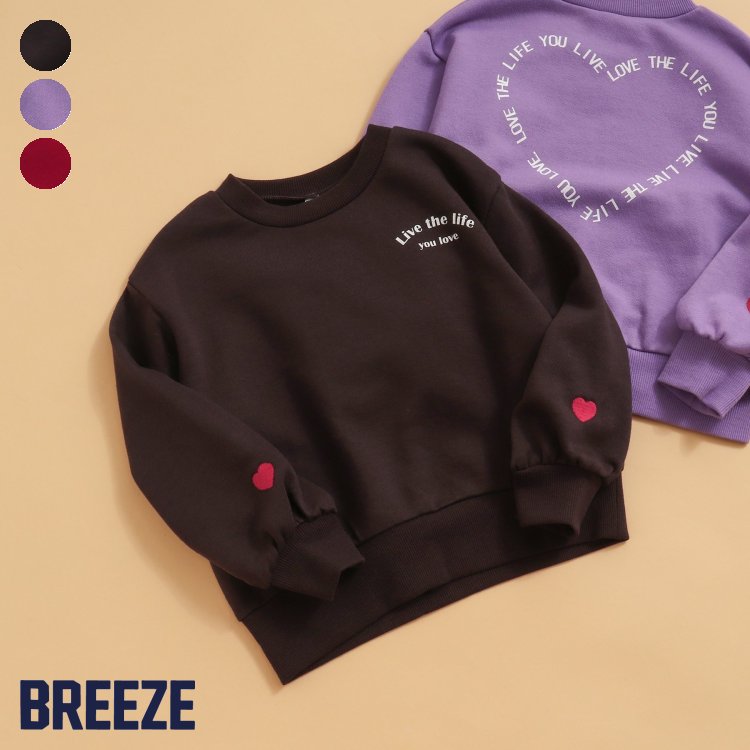 WEB限定_ハートトレーナー ▽▽ 女の子 BREEZE ブリーズ 子供服 ブランド キッズ ベビー トレーナー 長袖 トップス おしゃれ かわいい 秋服 秋 秋物 エフオー FO △△ j411813のサムネイル