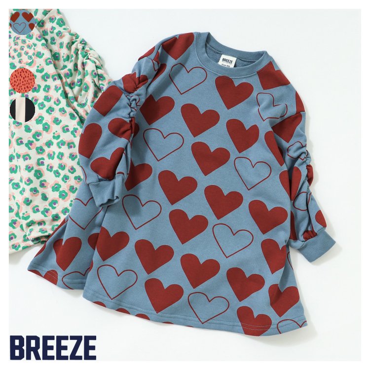 4色4柄ワンピース ▽▽ 女の子 BREEZE ブリーズ 子供服 ブランド キッズ ベビー ワンピース 長袖 おしゃれ かわいい 秋服 秋 秋物 エフオー FO △△ j417913のサムネイル