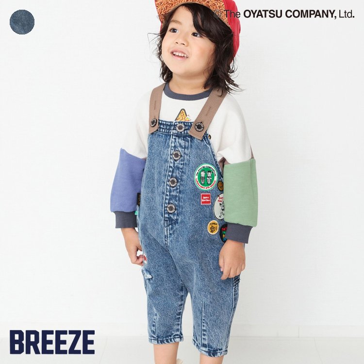 【新作】【おやつカンパニー】オールスター麺バーオール（サロペット） ▽▽ 男の子 女の子 BREEZE ブリーズ 子供服 ブランド キッズ ベビー オーバーオール サロペット おしゃれ かっこいい 秋服 秋 秋物 エフオー FO △△ j419933のサムネイル