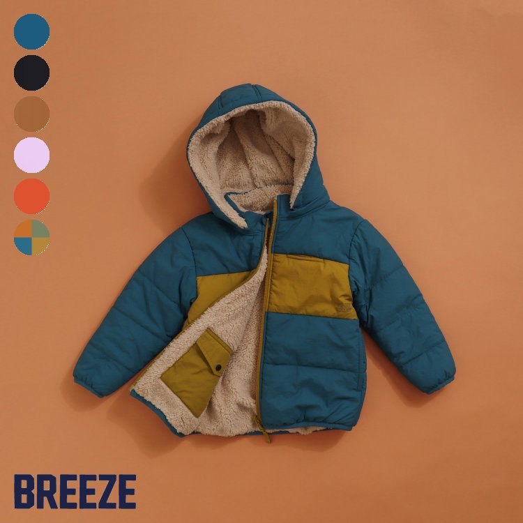 ★SALE_10%OFF_10/31(火)お昼12:59まで★中綿ボアリバーシブルブルゾン ▽▽ 男の子 女の子 BREEZE ブリーズ 子供服 ブランド キッズ ベビー アウター ジャンパー ジャケット ブルゾン 冬 冬物 エフオー FO △△ j502013［返品不可］のサムネイル