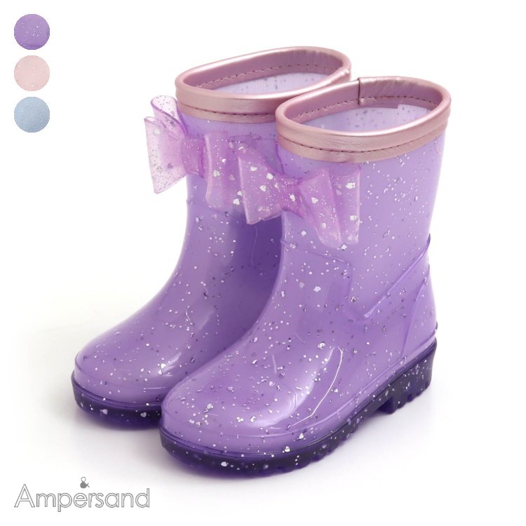 キラキラ_レインシューズ ▽▽ 女の子 BREEZE ブリーズ アンパサンド 子供服 キッズ ベビー レインシューズ 長靴 おそろい 春 春物 エフオー FO △△ l164023のサムネイル