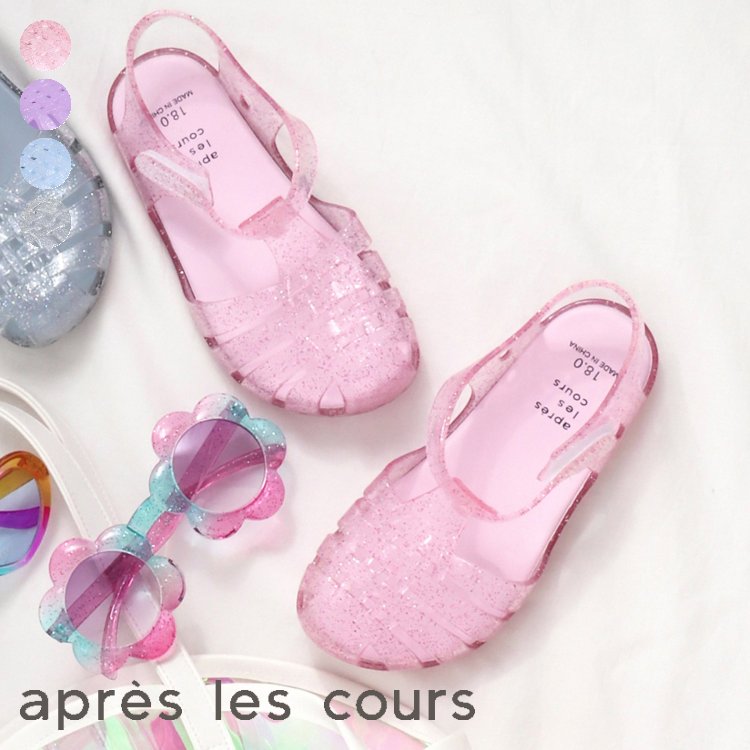 ジェリーサンダル ▽▽ 女の子 apreslescours アプレレクール 子供服 キッズ ベビー サンダル プール 海 スイムグッズ 夏 夏物 エフオー FO △△ v249933のサムネイル