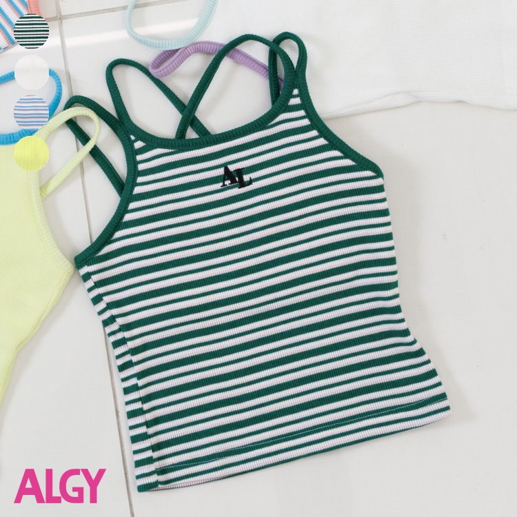【CP】マルチボーダータンタケリブキャミ ▽▽ 女の子 ALGY アルジー 子供服 ブランド キッズ ベビー タンクトップ キャミソール おしゃれ かわいい 夏服 夏 夏物 エフオー FO △△ g210024のサムネイル