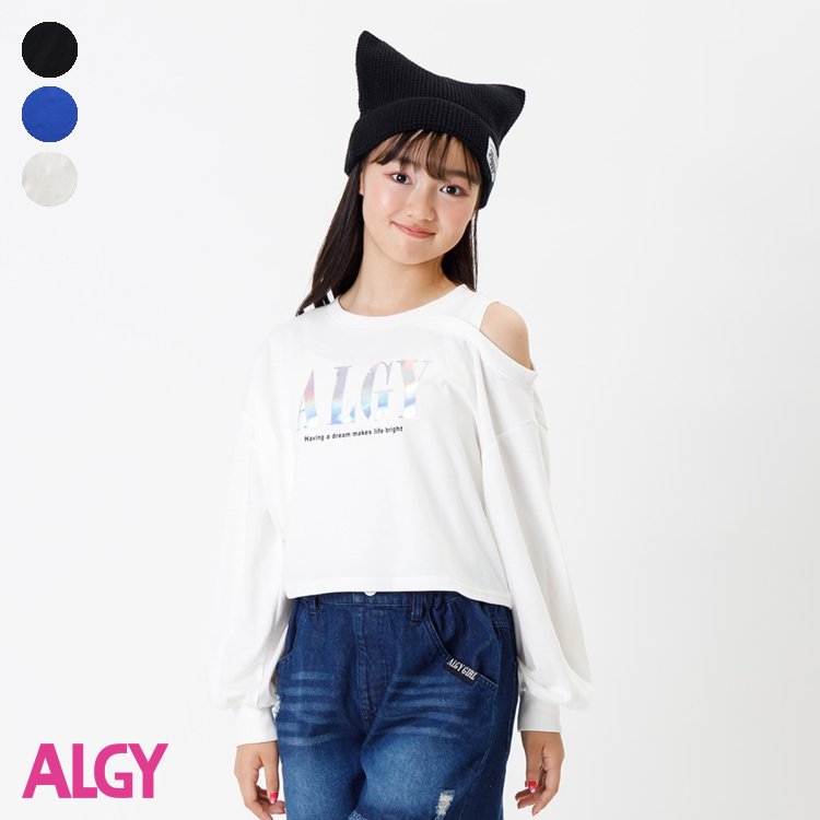 【SALE_50%OFF】キラキラプリント肩あきタンタケロンT ▽▽ 女の子 ALGY アルジー 子供服 キッズ 長袖 Tシャツ トップス おしゃれ かわいい 秋服 秋物 エフオー FO △△ g406914［返品不可］のサムネイル