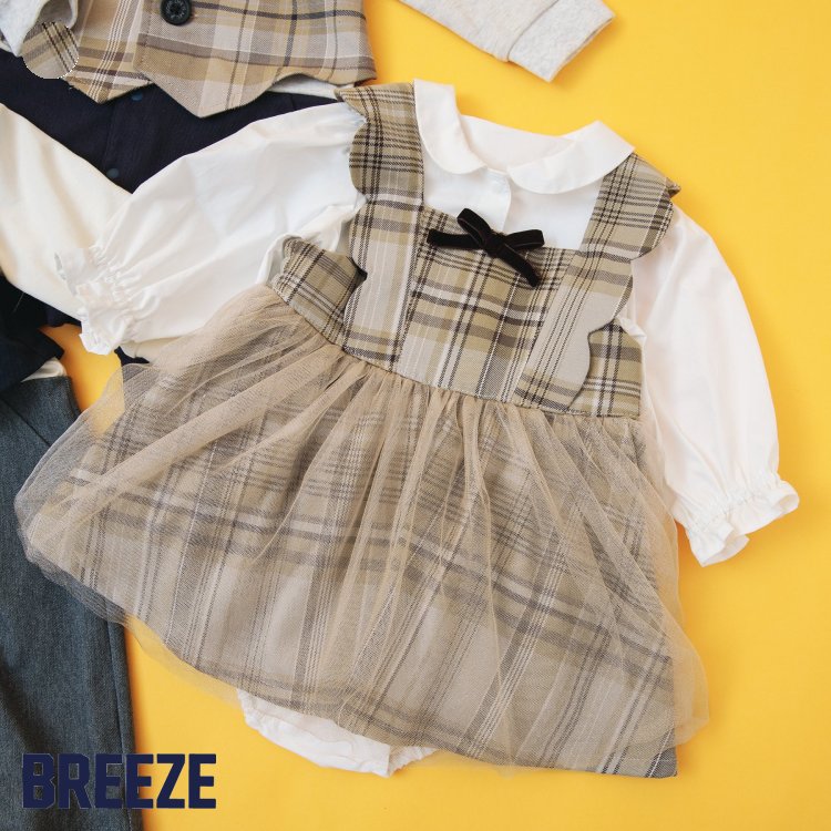 【CP】2Pセット_ベビーおめかしボディーオール ▽▽ 女の子 BREEZE ブリーズ 子供服 ブランド キッズ ベビー カバーオール おしゃれ かわいい 春服 春 春物 エフオー FO △△ j132024のサムネイル