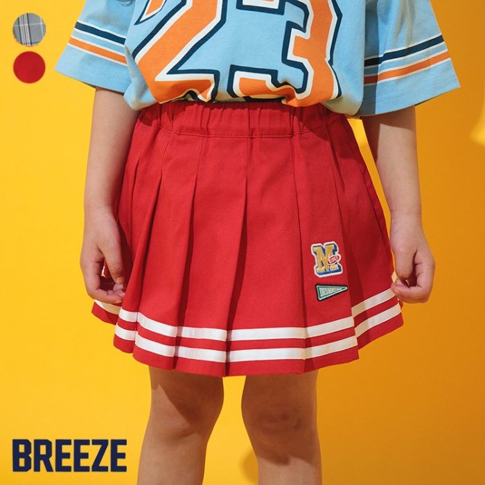 【福袋クーポン2点で50%OFF】【SALE_20%OFF_8/25(月)23:59まで】インパンツ付きプリーツスカート ▽▽ 女の子 BREEZE ブリーズ 子供服 キッズ ベビー スカート ひざ丈 おしゃれ かわいい 夏服 夏物 エフオー FO △△ j318904［返品不可］のサムネイル