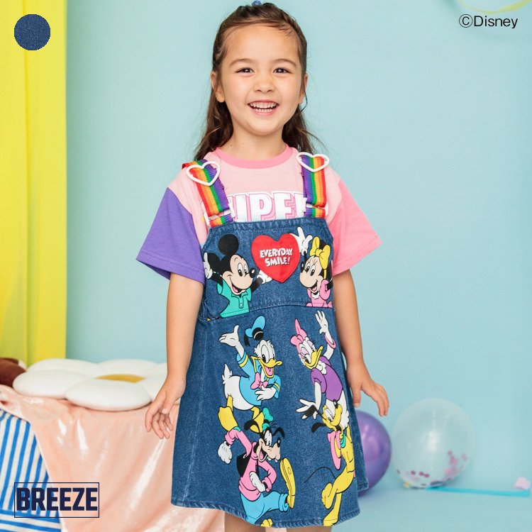 【新作】ディズニーキャラクター_レインボージャンスカ ▽▽ 女の子 BREEZE ブリーズ 子供服 ブランド キッズ ベビー ワンピース ジャンパースカート おしゃれ かわいい 秋服 秋 秋物 エフオー FO △△ j417914のサムネイル