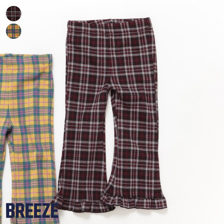 【新作】あったかチェックフレアパンツ ▽▽ 女の子 BREEZE ブリーズ 子供服 キッズ ベビー 長ズボン ロングパンツ ボトムス スウェット おしゃれ かわいい 冬服 冬物 エフオー FO △△ j520024のサムネイル