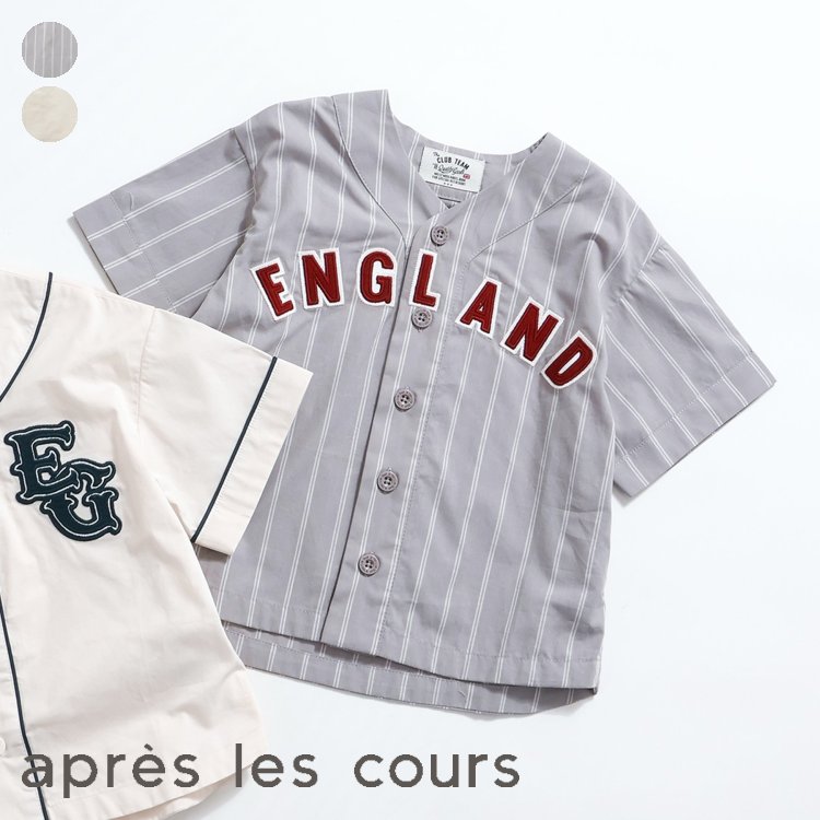 ワッペン付きベースボールシャツ ▽▽ 男の子 アプレレクール 子供服 ブランド キッズ ベビー 半袖シャツ ブラウス おしゃれ かっこいい 夏服 夏 夏物 エフオー FO △△ v309014のサムネイル
