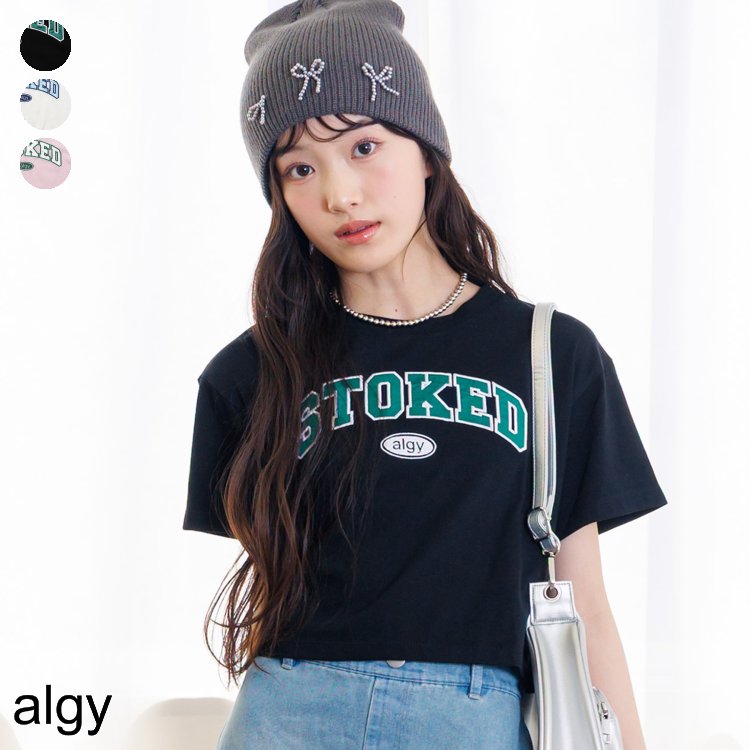 【SALE_60%OFF_8/20(水)23:59まで】サテンアップリケロゴT ▽▽ 女の子 ALGY アルジー 子供服 キッズ 半袖 Tシャツ トップス ダンス 夏服 夏物 エフオー FO △△ g307805［返品不可］のサムネイル