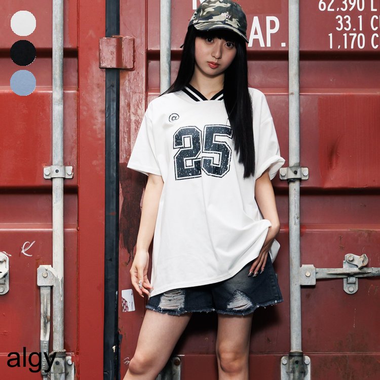 【新作】ナンバリングBIGT ▽▽ 女の子 ALGY アルジー 子供服 キッズ トップス 半袖Tシャツ ダンス おしゃれ かわいい 秋 エフオー FO △△ g407015のサムネイル