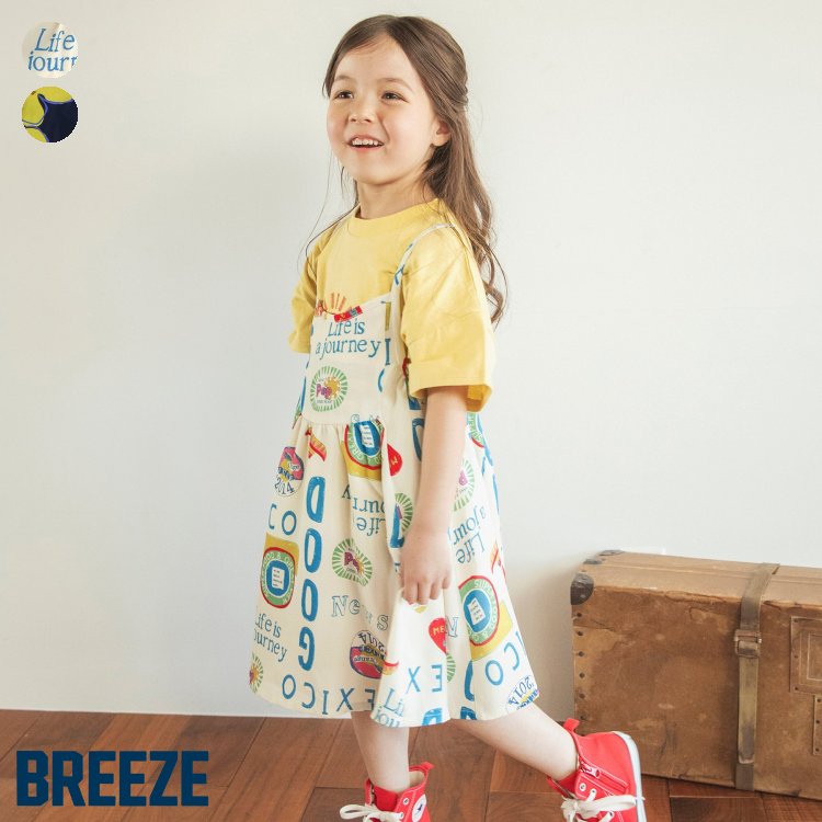 【新作】【リンク】イージーケア_リゾートワンピース ▽▽ 吸水速乾 シワになりにくい 女の子 BREEZE ブリーズ 子供服 キッズ ベビー 夏 お出かけ 花柄 エフオー FO △△ j317015のサムネイル