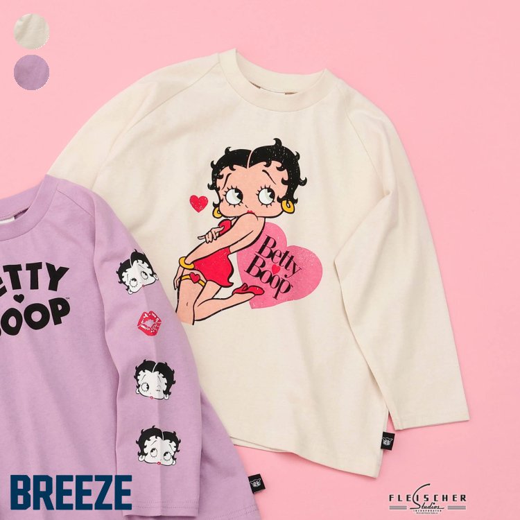 【10%OFFクーポン】【Betty Boop(TM)】ロンT ▽▽ 綿100% 女の子 BREEZE ブリーズ 子供服 キッズ ベビー トップス 長袖Tシャツ ベティーちゃん 秋 エフオー FO △△ j406655のサムネイル