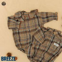 【新作】Bpop_ビッグカラーシャツボディオール ▽▽ リンクコーデ 女の子 BREEZE ブリーズ 子供服 キッズ ベビー ボディースーツ チェック柄 おしゃれ かわいい 秋 エフオー FO △△ j434045