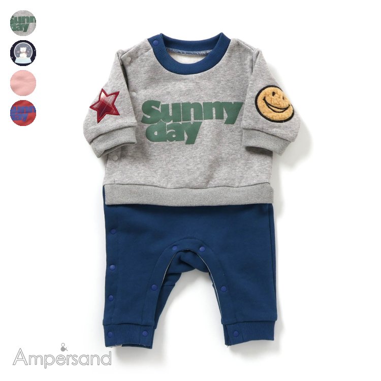 【新作】【リンク】バラエティ裏毛起毛カバーオール ▽▽あったか 綿100% 男の子 女の子 ユニセックス Ampersand アンパサンド 子供服 キッズ ベビ...