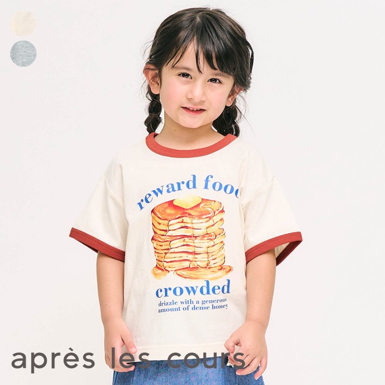 【3点以上で20%OFF対象】【新作】ホットケーキ・ハンバーガー転写Tシャツ ▽▽ 綿100% 女の子 男の子 アプレレクール 子供服 キッズ ベビー 半袖 トップス 夏服 夏物 エフオー FO △△ v307035のサムネイル
