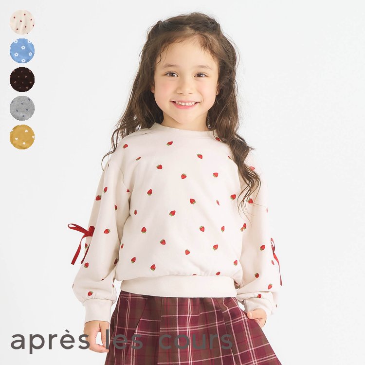 【3点以上で10%OFFクーポン】【SALE_5%OFF_11/17(月)午前9:59まで】【新作】WEB限定_袖リボントレーナー ▽▽ 女の子 アプレレクール 子供服 キッズ ベビー スウェット トップス 長袖 ハート お花 リボン プチプラ 冬 エフオー FO △△ v511915［返品不可］のサムネイル